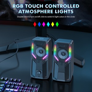 XZQ-G6 Computer Speakers with 6 colorful RGB Lights for Desktop