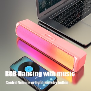 XZQ – Q4 Professional Portable Wireless Audio BT Speaker Computer Category sound bar LED Light Speaker Desktop Speaker