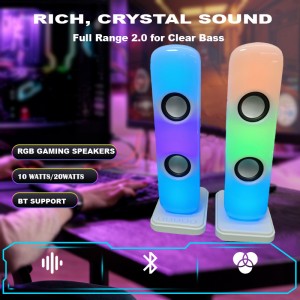 XZQ-C200 OEM Factory Bluetooth Control Adjustable RGB Light  Gaming Computer Speakers with 1.5m AUX line