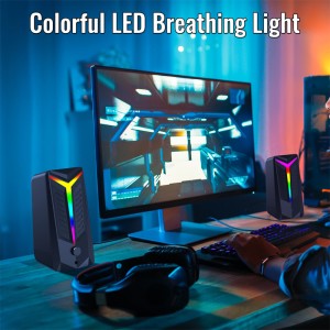 XZQ-G7  USB 2.0 PC Speakers with 6 colorful RGB Lights for Desktop