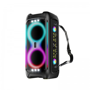 XZQ-595 Karaoke Machine for Adults and Kids,Portable Bluetooth Speaker with 1 Wireless Microphone and 1 Wired Mic,Rechargeable Powered Dj/PA Speaker System with TF Card,AUX in,REC,TWS for Birthday Party