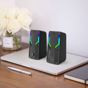 XZQ-G6 Computer Speakers with 6 colorful RGB Lights for Desktop