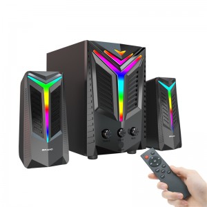 XZQ-D7 2.1 Bluetooth Computer Speakers with Subwoofer, 80W Peak Power,Gaming 2.1 PC Speakers Set, Dynamic RGB Light,3.5mm Aux,Surround Sound System for Desktop/PS4/Xbox/TV/Smartphone/Monitor/Players