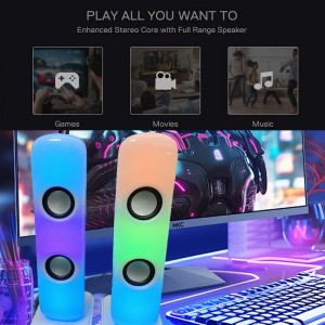 XZQ-C200 OEM Factory Bluetooth Control Adjustable RGB Light  Gaming Computer Speakers with 1.5m AUX line