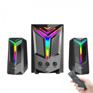 XZQ-D7 2.1 Bluetooth Computer Speakers with Subwoofer, 80W Peak Power,Gaming 2.1 PC Speakers Set, Dynamic RGB Light,3.5mm Aux,Surround Sound System for Desktop/PS4/Xbox/TV/Smartphone/Monitor/Players