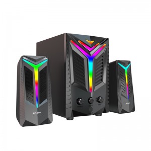 XZQ-D7 2.1 Bluetooth Computer Speakers with Subwoofer, 80W Peak Power,Gaming 2.1 PC Speakers Set, Dynamic RGB Light,3.5mm Aux,Surround Sound System for Desktop/PS4/Xbox/TV/Smartphone/Monitor/Players