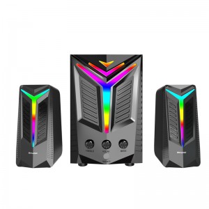 XZQ-D7 2.1 Bluetooth Computer Speakers with Subwoofer, 80W Peak Power,Gaming 2.1 PC Speakers Set, Dynamic RGB Light,3.5mm Aux,Surround Sound System for Desktop/PS4/Xbox/TV/Smartphone/Monitor/Players