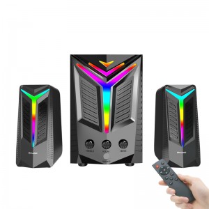 XZQ-D7 2.1 Bluetooth Computer Speakers with Subwoofer, 80W Peak Power,Gaming 2.1 PC Speakers Set, Dynamic RGB Light,3.5mm Aux,Surround Sound System for Desktop/PS4/Xbox/TV/Smartphone/Monitor/Players