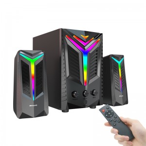 XZQ-D7 2.1 Bluetooth Computer Speakers with Subwoofer, 80W Peak Power,Gaming 2.1 PC Speakers Set, Dynamic RGB Light,3.5mm Aux,Surround Sound System for Desktop/PS4/Xbox/TV/Smartphone/Monitor/Players